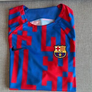 Nike Fc Barcelona (FCB) 2022/23 Pre-Match Blue and Red Jersey